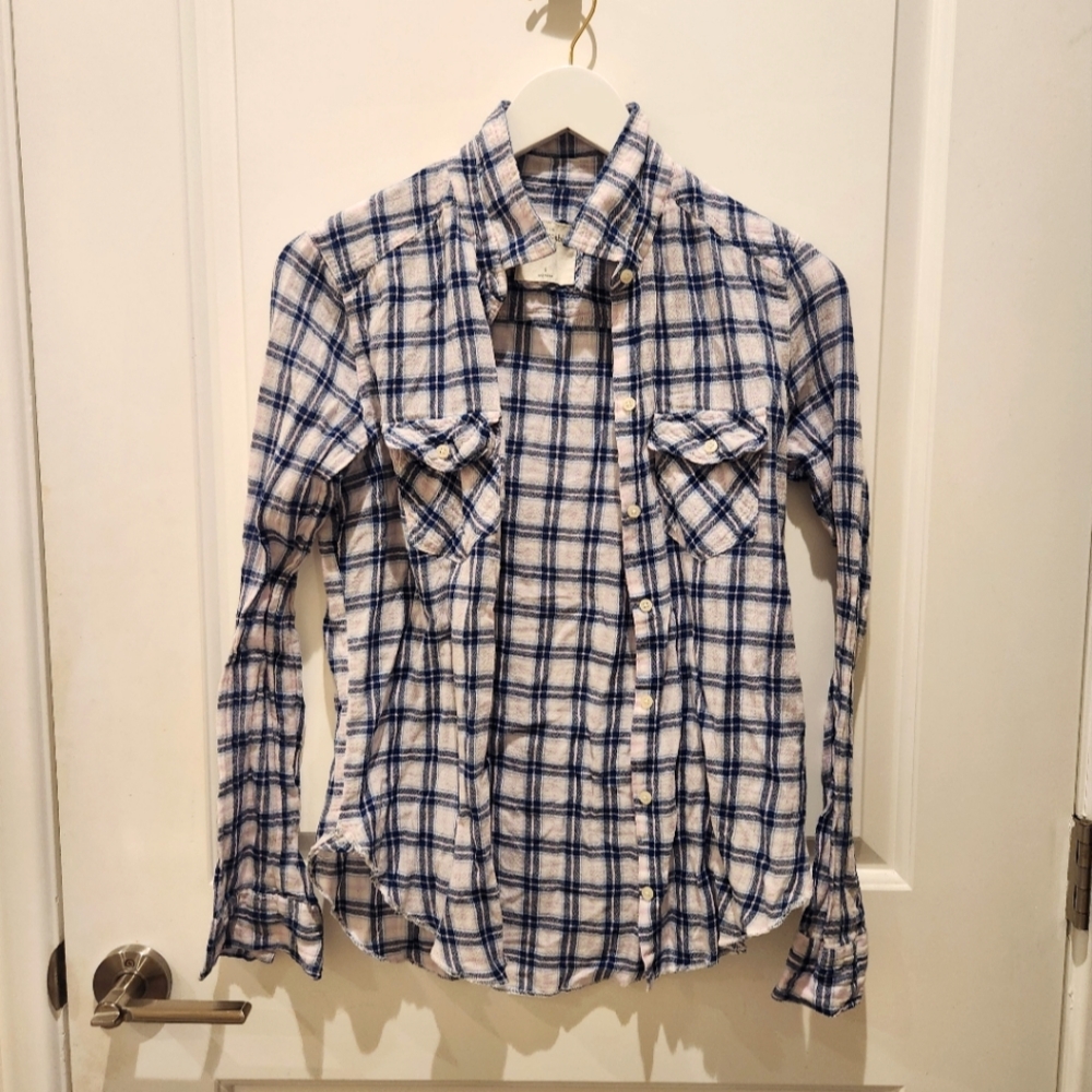 Abercrombie & Fitch Blue and White Plaid Shirt